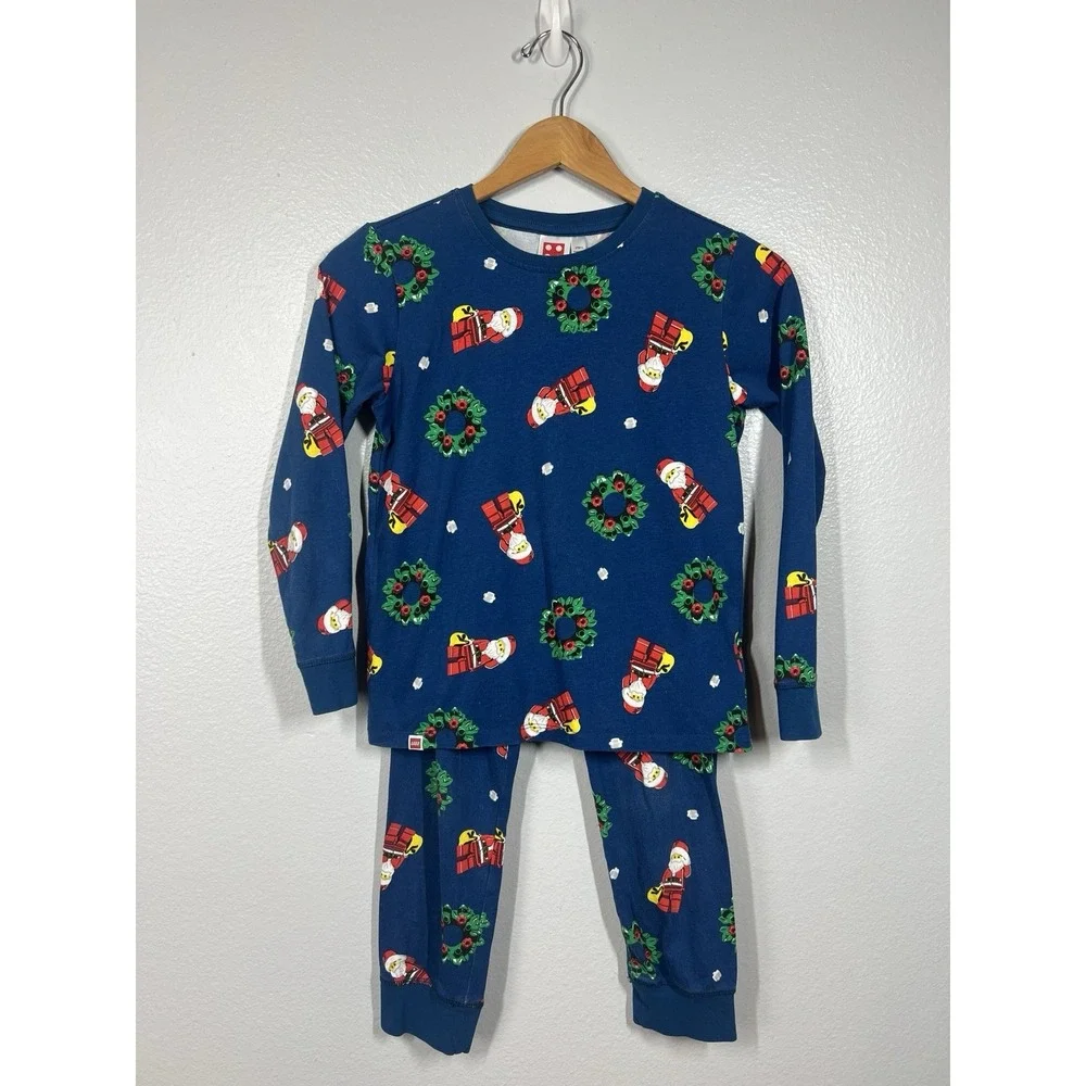 Lego pajamas kids youth L top bottom set‎ Christmas pajamas Santa Boy Girl